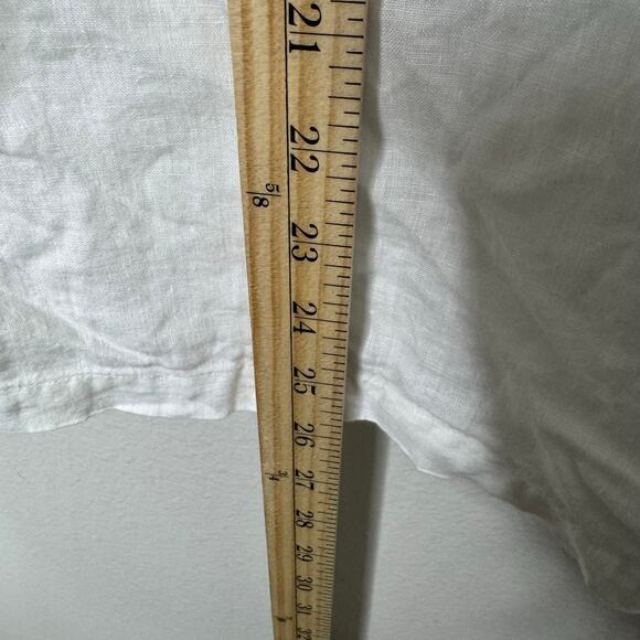 Eileen Fisher White Linen 3/4 Sleeve Button Back Blouse Women’s S - Picture 6 of 8